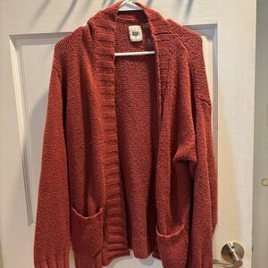 Billabong Women's Coral Chunky Knit Cotton Cardigan With Pockets Size L Boho